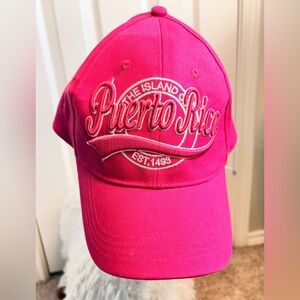 Puerto Rico Pink Embroidered Baseball Hat